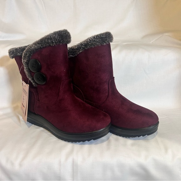 Burgundy and black boots with its original box - Picture 8 of 9